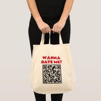 Gepersonaliseerde QR-code – Wil je met me daten/tr Tote Bag