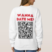 Gepersonaliseerde QR-code – Wil je met me daten/tr Trui (Achterkant)