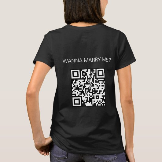 Gepersonaliseerde QR-code wil met me trouwen T-shirt (Achterkant)