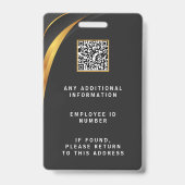 Gepersonaliseerde QR-code Zakelijk Logo Profession Badge (Achterkant)