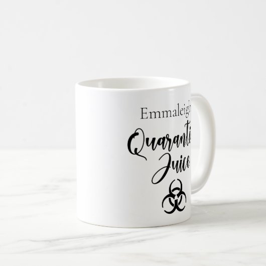 Gepersonaliseerde quarantaine sap grappig koffiemok (Voorkant rechts)