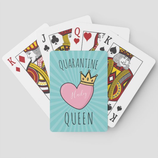 Gepersonaliseerde Quarantine Queen Pokerkaarten (Achterkant)