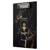 Gepersonaliseerde QUEEN BEE Gold Black Marble Klem Klembord (Links)