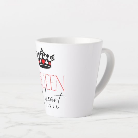 Gepersonaliseerde Queen Crown Latte Mok (Rechterhoek)