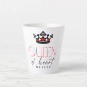 Gepersonaliseerde Queen Crown Latte Mok (Voorkant)