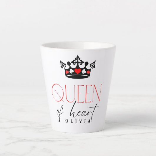 Gepersonaliseerde Queen Crown Latte Mok (Voorkant)