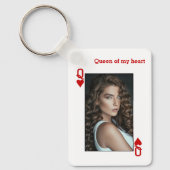 Gepersonaliseerde Queen of Hearts Sleutelhanger (Voorkant)