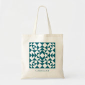 Gepersonaliseerde Quilt Block Gift voor Quilter Bl Tote Bag (Voorkant)