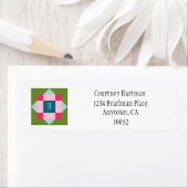 Gepersonaliseerde Quiltblok retour adreslabels Etiket (Insitu)