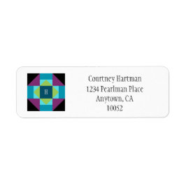 Gepersonaliseerde Quiltblok retour adreslabels Etiket