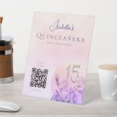 Gepersonaliseerde Quinceanera QR Code Cash App Reclamebord Met Voetstuk (Insitu)