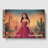 Gepersonaliseerde  Quinceañera rode jurk Gastenboek (Voorkant)