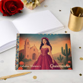 Gepersonaliseerde  Quinceañera rode jurk Gastenboek