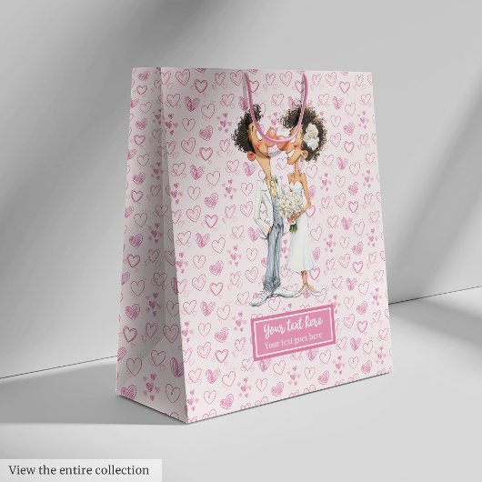 Gepersonaliseerde Quirky Bruid Bruidegom Gift Bag Medium Cadeauzakje