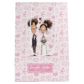 Gepersonaliseerde Quirky Wedding Gift Bag Humor St Medium Cadeauzakje (Achterkant)
