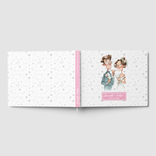 Gepersonaliseerde Quirky Wedding Guest Book Waterv Gastenboek (Volledig)