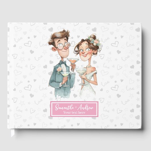 Gepersonaliseerde Quirky Wedding Guest Book Waterv Gastenboek (Voorkant)