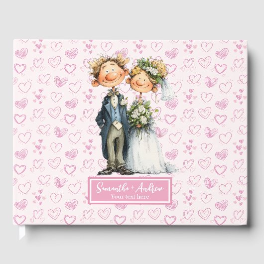 Gepersonaliseerde Quirky Wedding Guestbook Gift Gastenboek (Voorkant)