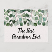 Gepersonaliseerde Quote Groene Eucalyptus bladeren Briefkaart (Voorkant)