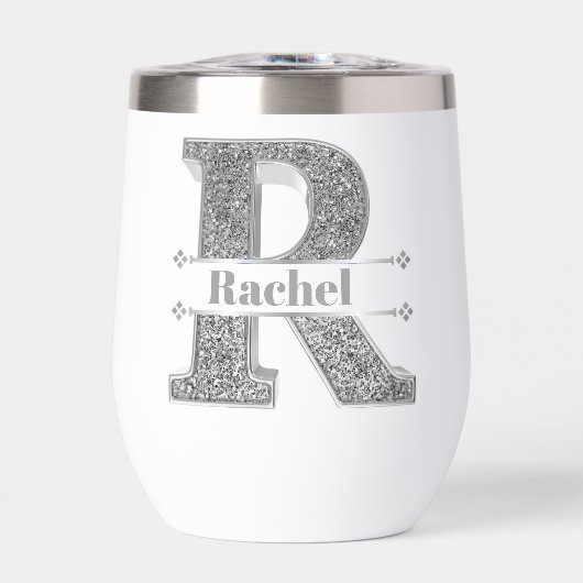 Gepersonaliseerde R Initiaal Silver Monogram Jouw  (Voorkant)