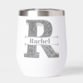 Gepersonaliseerde R Initiaal Silver Monogram Jouw  (Achterkant)