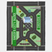 Gepersonaliseerde Racer's City Block Play Fleece Deken (Voorkant)