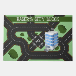 Gepersonaliseerde Racer's City Block Play Mat
