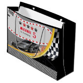 Gepersonaliseerde Racing Car Gift Bags Groot Cadeauzakje (Voorkant Gekanteld)