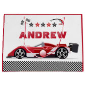 Gepersonaliseerde Racing Car Gift Bags Groot Cadeauzakje (Voorkant)