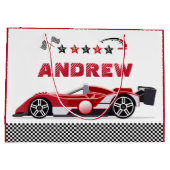 Gepersonaliseerde Racing Car Gift Bags Groot Cadeauzakje (Achterkant)