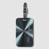 Gepersonaliseerde Radiale Metallic look - Licht Bl Bagagelabel (Voorkant (verticaal))