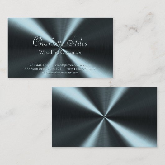 Gepersonaliseerde Radiale Metallic look - Licht Bl Visitekaartje (Voorkant / Achterkant)