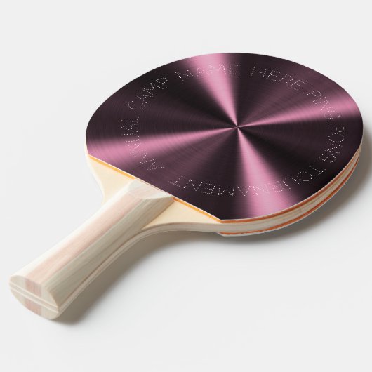 Gepersonaliseerde Radiale Metallic look - Roze Tafeltennisbatje (Voorkant Gekanteld)