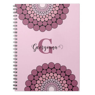 Gepersonaliseerde Radiant Dusky Roos Floral Dot Ma Notitieboek