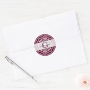 Gepersonaliseerde Radiant Dusky Roos Floral Dot Ma Ronde Sticker