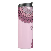 Gepersonaliseerde Radiant Dusky Roos Floral Dot Ma Thermosbeker (Gedraaid links)