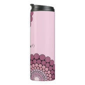 Gepersonaliseerde Radiant Dusky Roos Floral Dot Ma Thermosbeker (Geroteerd rechts)