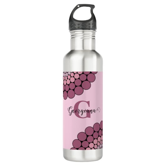 Gepersonaliseerde Radiant Dusky Roos Floral Dot Ma Waterfles (Voorkant)
