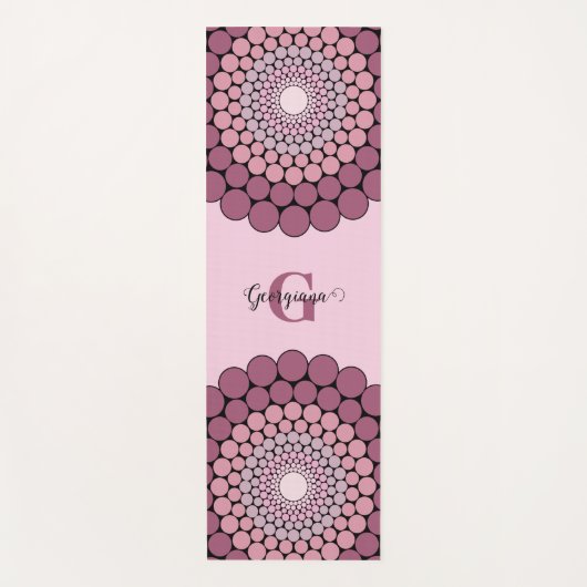 Gepersonaliseerde Radiant Dusky Roos Floral Dot Ma Yogamat (Voorkant)
