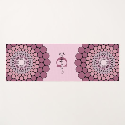 Gepersonaliseerde Radiant Dusky Roos Floral Dot Ma Yogamat (Voorkant (horizontaal))
