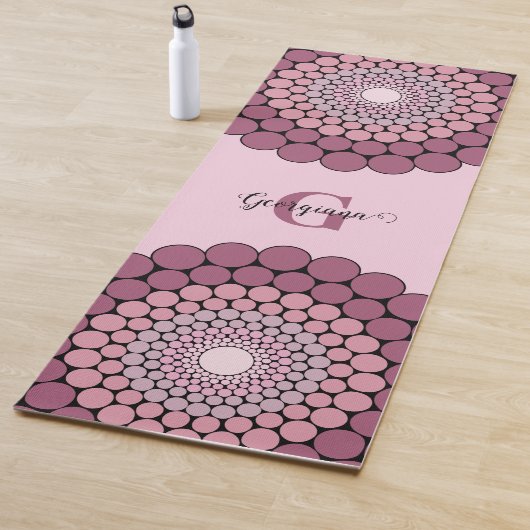 Gepersonaliseerde Radiant Dusky Roos Floral Dot Ma Yogamat (In situ)