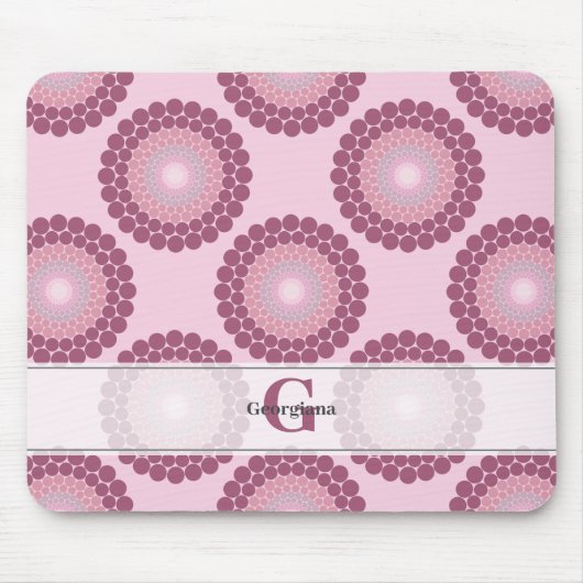 Gepersonaliseerde Radiant Dusky Roos Polka Dot Man Muismat (Voorkant)