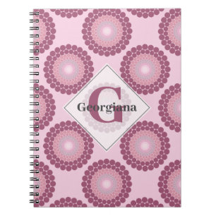 Gepersonaliseerde Radiant Dusky Roos Polka Dot Man Notitieboek