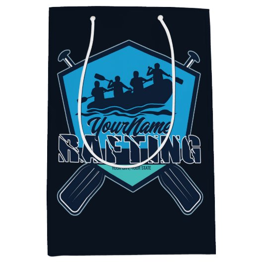 Gepersonaliseerde Rafting Whitewater Rivier Avontu Medium Cadeauzakje (Voorkant)