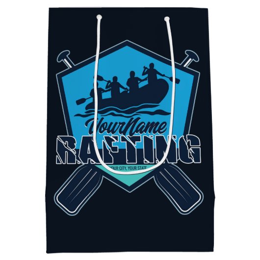 Gepersonaliseerde Rafting Whitewater Rivier Avontu Medium Cadeauzakje (Achterkant)