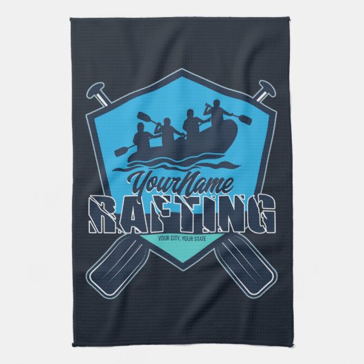 Gepersonaliseerde Rafting Witwater Rivier Avontuur Theedoek (Verticaal)