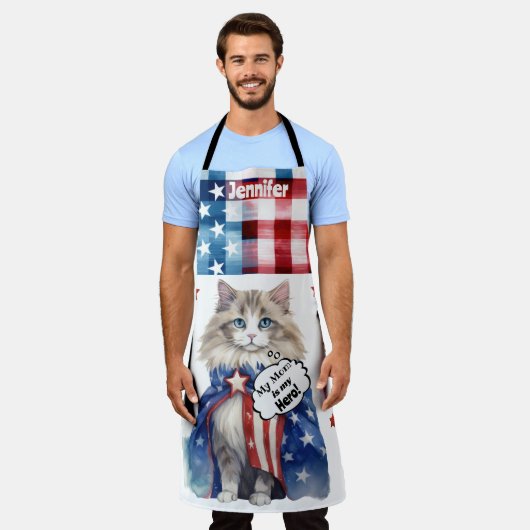 Gepersonaliseerde Ragdoll Cat Mom All-Over Print S Schort (Gedragen)