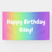 Gepersonaliseerde Rainbow Birthday Banner (Horizontaal)
