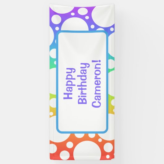 Gepersonaliseerde Rainbow Birthday Banner (Verticaal)