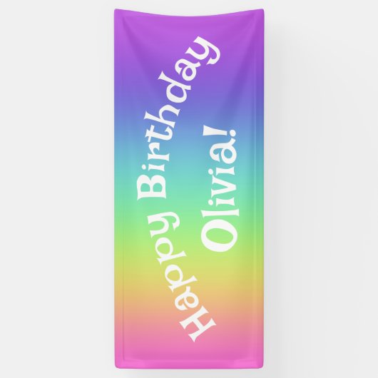 Gepersonaliseerde Rainbow Birthday Banner (Verticaal)